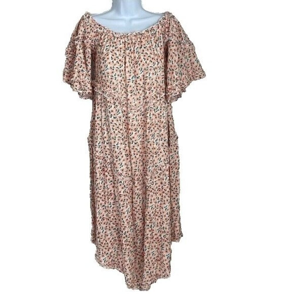 NWT Here Comes the Sun Women's Flutter Sleeve Floral Summer Dress Size Small S